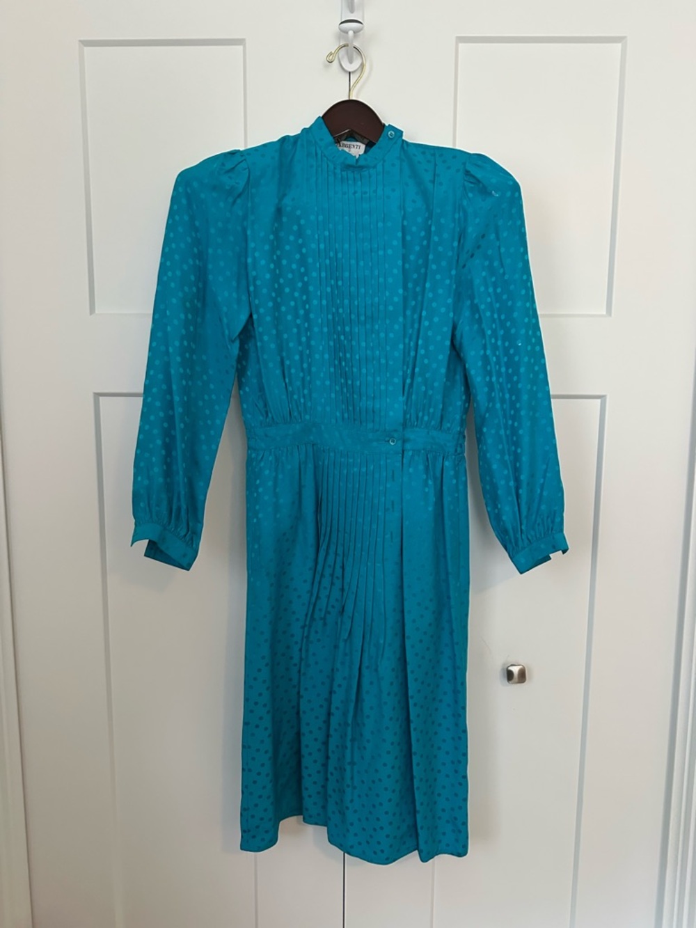 Vintage Teal Argenti 100% Silk‎ Dress size 6 Excellent condition!
